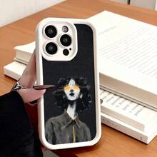Funda de teléfono de moda, compatible con varios modelos de ,  y , diseño de retrato artístico de mujer para fundas de ,  y , funda de protección para teléfono, funda de pareja, regalo para novio o novia, presente de vacaciones, este es un regalo popular para amigos o socios, adecuado para ocasiones de negocios. Duradera, resistente a las manchas y a las huellas dactilares, esta nueva funda para teléfono de hombres y mujeres es un gran regalo. - Burdeos - Ver 4