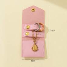 1pc Mini Jewelry Storage Pouch - Portable, Fleece Fabric Drawstring Bag With Button Closure, For Earrings, Bracelets, Rings, Necklaces - Great For Valentine's Day, Christmas, Thanksgiving, New Year Gifts, Jewelry Rolls - Multicolor - View 6