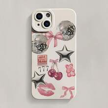 Antique Cherry Heart Pattern Phone Case For IPhone 15, Compatible With IPhone 11 12 13 14 16 Series, Cute And Elegant Protection - 古董白 - 查看 2