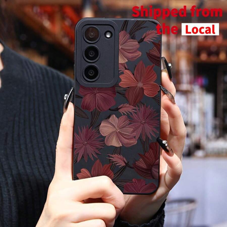Handyhülle: alle blühen zusammen Geeignet für Galaxy S24 Ultra/S23+/S22/S21 Serien Handyhüllen, stoßdämpfend, rutschfest, leicht, neues Modetrend-Design, hochwertige schützende weiche Hülle - Schwarz - Übersicht 1
