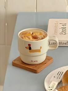 1个陶瓷咖啡杯，可爱腊肠犬图案，少女风饮用杯，女士生日礼物，马克杯，情人节礼物，一杯咖啡，可能，斋月 - 彩色 - 查看 5