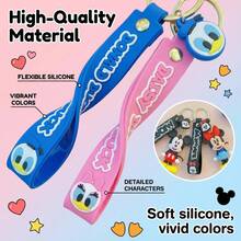 Disney Classic Characters Keychain Set (Mickey, Minnie, Donald, Daisy), Perfect Valentine Present For Anime Fans - Multicolor - View 5