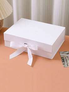1pc White Foldable Gift Box, Gift Packaging Box, Universal Gift Box For Family And Friends, Holiday Gifts - White - View 11