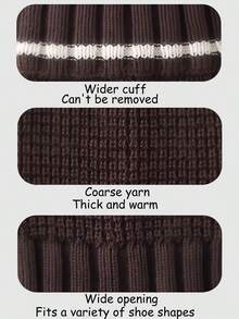 New Retro Ballet Style Warm Leg Warmers, Fashionable For Women, Classic Colors Suitable For Daily Wear, Autumn/Winter - Brown - View 6