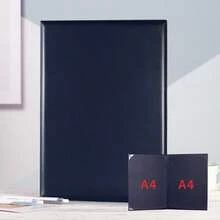 Leather A4 Document Folder, Suitable For Scripts, Contracts, Speeches, And Other Documents - Maroon Double-sided Copper-corner Folder - View 11