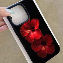 1 Stück Vintage elegante Hibiskus Muster TPU Soft Handyhülle, kompatibel mit iPhone 17 Pro Max/17/16 Pro Max/15/13/12/11, S20 FE/A15/S24/A55, Redmi Note 11/12/13 Pro, stoßfeste Schutzhülle für den gesamten Körper - Schwarz - Übersicht 4
