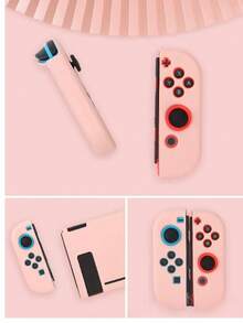 3件套柔软纯色保护套，适用于Switch，防震保护套，兼容Switch游戏机