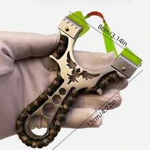 1个金属鹰形弹弓，户外高功率不锈钢弹弓，配高精度扁平橡皮筋 - 彩色 - 查看 5