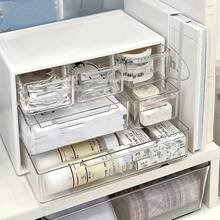 Popular Six-Drawer Transparent Storage Box With Multiple Compartments For Classification, Dust And Moisture Resistance, Specifically Designed For Skincare Products, Planner Books, Tape, Small Accessories, And A Spacious, Multi-Functional Storage Box - Multicolor - View 3