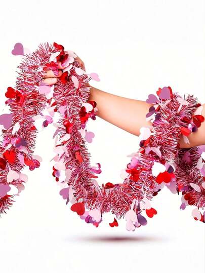 1条心形彩色彩带，营造浪漫氛围，情人节必备装饰品，送给爱人的完美礼物