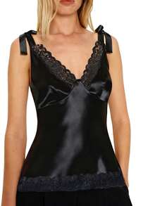 Women's Elegant Silk Satin Tank Top, Fashionable Sleeveless Glossy Blouse, Sophisticated High Neck Formal Office Shirt, Elegant Solid Color Evening Party Vest - 黑色 - 查看 6