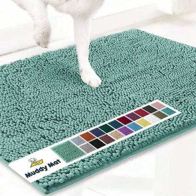 Super Absorbent Microfiber Dog Doormat For Muddy Paws, Washable Non-Slip Pet Mat, Quick-Drying Chenille Entrance Mat, Machine Washable Indoor/Outdoor Mat
