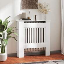 HOMCOM Radiator Cover With Horizontal Slats, White, For Living Room Or Bedroom, 78 X 19 X 81 Cm - 白色 - 查看 2