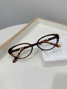 1pc Men's Casual Retro Cat Eye Black Small Frame Plain Glasses, Suitable For Daily Wear And Street Photography - Multicolor - View 16