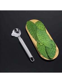 1pcs Spoon Cactus Peeler, Multi-Function Pelador De Nopales Con Espinasstainless Steel Cactus Peeler Tool Noodle Cutter Knife With Hole With Long Handle For Kitchen Gadgets Accessory - Bạc-1 chiếc - Xem 4