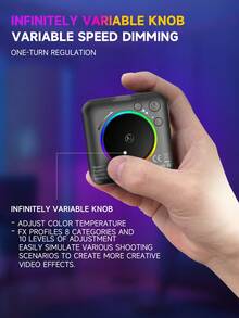 TOKQI Luz de relleno de bolsillo RGB de color completo, luz selfie giratoria 360°, adecuada para teléfonos inteligentes, palos selfie, computadoras portátiles, luz de cámara recargable con adaptador de zapata fría y clip, iluminación de color ajustable, compatible con Android e iOS, para fotografía, selfie, vlog, etc. - Multicolor - Ver 9