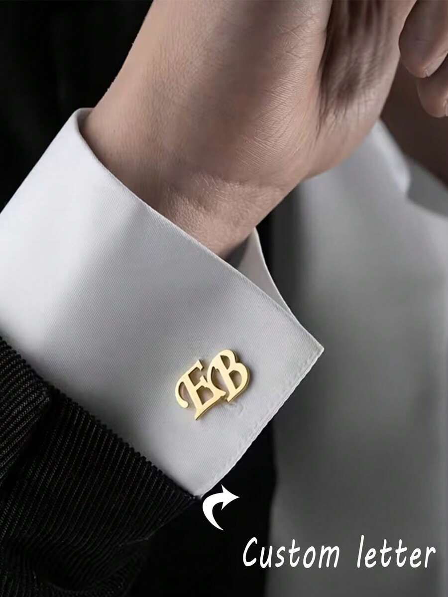 Personalized Groomsmen Cufflinks,Custom Initial Cufflinks For Men,Groomsmen Cufflinks Set,Best Man Gifts,Groomsmen Proposal,Name Cufflinks - Multicolor - View 1