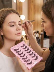 7 Pairs Of Classic Mink False Eyelashes With Cat Eye Design, Natural D-Curl Fluffy False Eyelashes That Look Very Natural And Extend The Lashes - Natural Lashes - View 2