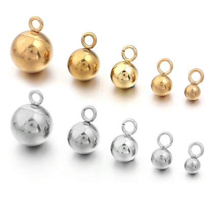 10/20pcs/Pack Solid Stainless Steel Beads, Assorted Sizes For Handmade Jewelry Making, Bracelet, Necklace, Pendant DIY Accessories