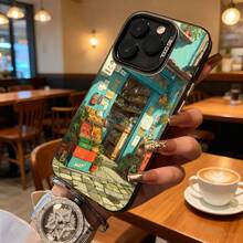 Funda para teléfono diseño vintage de tienda en azul claro con impresión de frutas y flores coloridas para iPhone 14 Pro Max  Galaxy S23 Plus, opción de regalo ideal para todas las estaciones - Negro - Ver 7