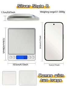 مقياس رقمي للمطبخ والبريد 5كجم/11رطل، من الفولاذ المقاوم للصدأ 304، شاشة LCD، دقة 0.05 أونصة/1جرام، وظيفة التعشير، بطارية مضمنة، محمول، مناسب للخبز والطهي والحمية والكيتو والتحضير الغذائي والأعمال الصغيرة والحرف والسوائل والمتاجر الصغيرة (الحجم المتوسط) - متعدد الألوان - مشاهدة 13