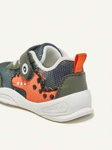 1 Pair Toddler Spring/Autumn Dinosaur Embossed Mesh Breathable Soft Sole Cute Sneakers - Multicolor - View 5
