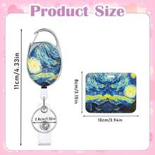 1pc (Badge Clip + Card Holder) Minimalist Starry Sky Print ID Badge Reel, Versatile Work ID Badge Holder Clip, Retractable Badge Reel, Nurse/Teacher Office ID Card Protector, Horizontal Push-In Style Card Holder, Suitable For School, Medical Staff, Nurses, Volunteers, Daily Office Supplies, Nurse's Day Office Gift