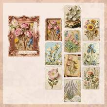 1pc Embossed Floral Stationery Paper, Botanical Themed Scrapbooking Background Material, Suitable For Bullet Journaling, Ins Style