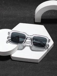 1 PC Men's Casual Square Fashion Glasses Transparent Lightweight Frame For Holiday Travel With Glasses Box - Multicolor - View 5