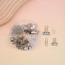 一套多功能回形针、文件夹夹、订书钉、大头夹组合装，办公学习文件整理收纳盒 - 彩色 - 查看 2