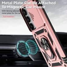 Funda para Samsung Galaxy S23 FE Case Uso Rudo - Incluye 2 películas Protectoras templadas con Ventana Deslizante de protección de la cámara y Soporte para el teléfono Rosa,38082320 - Morado - Ver 6