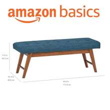 Modern Padded Upholstered Bench With Button Bedroom Entryway Solid Wood Navy Blue 112 Cm - NavyBlue - View 3