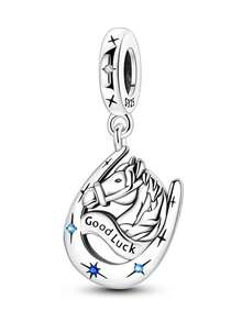 Silver Plated Charms Golden Butterfly Tassel Horseshoe Football Cup Golden Robot Dog Cross Life Tree Crow Lotus Flower Multi Element Series Beads Charm Fit Original Bracelet Charm Beads Necklace Diy Female Jewelry - Multicolor - View 20
