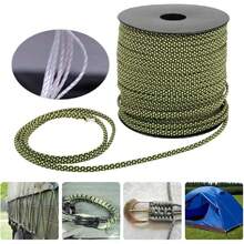 Cuerda para Acampar de 50M Cuerda 7 200 KGS Cuerda de Escalada para Atar la Tienda Tejer Mochilero Rescate(Verde Negro) Otros Accesorios para Herramientas de Escalada,38085552 - Multicolor - Ver 5