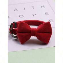1pc Fashionable Adjustable Pet Collar With Bell And Bow Tie - Suitable For Cats And Small Dogs - Multicolor - View 7