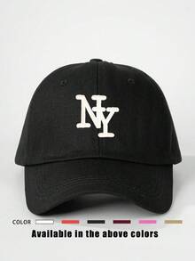 1 Pc Adjustable "NY" Embroidered Baseball Cap - Y2K Sunscreen Outdoor Hat For Spring Autumn Beach Travel - Black - View 11