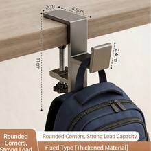 1pc "Hang Anywhere" Foldable Hook, Palm-Sized Design For Changing Desks Or Workstations, No-Drill Clamp Fits Various Desk Edges, Strong Load-Bearing For Backpacks Or Commuter Bags, Versatile For Multiple Scenarios - Multicolor - View 5