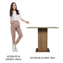 Mesa de Comedor Cuadrada Madesa 5363 con Tapa de Cristal MC - Multicolor - Ver 4