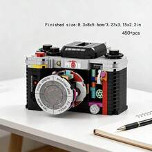 Multi-Colored Creative Building Block Toys, Adult Version Digital Camera Assembly Model, Retro Ornament, Birthday Gift, Digital Camera Building Block High-Value Ornament Model Toy, Assembly Model Toy, High-End Desktop Ornament. - Multicolor - View 14