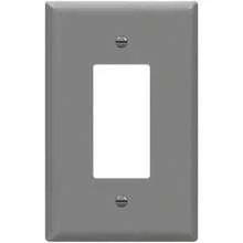ENERLITES Decorator - Placa de pared para interruptor de luz o receptáculo, acabado brillante, gran tamaño, 1 banda, 5.5 x 3.5 pulgadas, termoplástico de policarbonato irrompible, con certificación UL, 8831O-GY, gris(Oversize Gris) - Multicolor - Ver 2