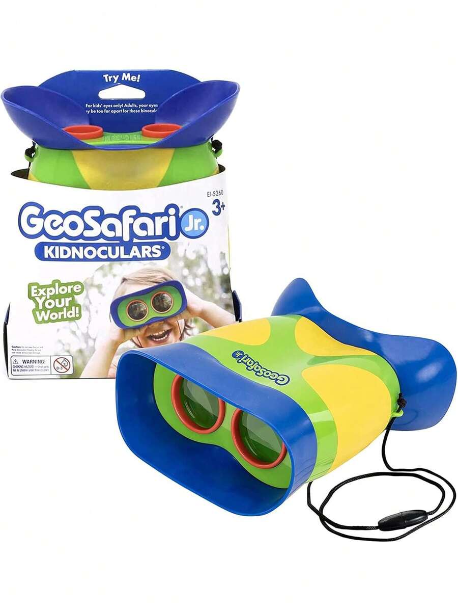 Educational Insights GeoSafari Jr. Kidnoculars: juguetes de ciencias, binoculares para niños. Perfecto para jugar afuera y para ciencia de preescolar. A partir de 3 años,38072154 - Negro - Ver 1
