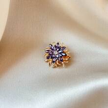 1pc Shiny Casual Zinc Alloy Flower Brooch, Suitable For Women To Wear Everyday In Spring, Summer, Autumn And Winter - Multicolor - View 7