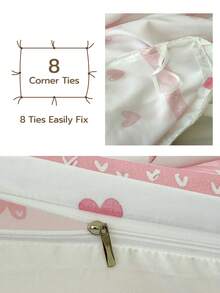 2/3Pcs Valentine's Day Heart Bow Print Duvet Cover Set (No Filling) - 100% Lightweight Polyester Bedding (1 Duvet Cover + 1/2 Pillowcases), Romantic Love Theme Modern All-Season Bedding, Aesthetic Room Decor For Home & School Dormitories, Cute Valentine Gift For Teens' Dorm Essentials - Multicolor - View 5