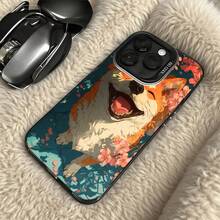 Funda de Teléfono Perro Corgi Blanco Patrón de Flor de Cerezo Para iPhone 14 13 12 11 Pro Max y  Galaxy S23 S22 S21 S20 Opción de Regalo Ideal para Todas las Estaciones - Plateado - Ver 5