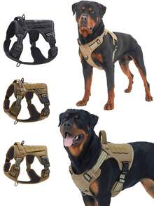 Heavy-Duty Reflective Large Dog Harness (Includes Stickers And 2 Random Anti-Lost Bells), Polyester Pet Vest With Control Handle, Hand Wash Only, Suitable For Training And Working Dogs - No More Pulling Or Suffocation. - Multicolor - View 11