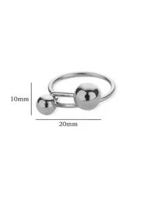 Irregular Beads Stainless Steel Rings For Women Men Open Adjustable Gold Color Chunky Ball Ring Minimalist Waterproof Jewelry - Ring - View 13