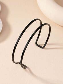 1pc Metal Wire Double Bar Arm Cuff, Fashionable And Simple, Suitable For Women's Parties, Banquets, And Giving As Gifts Valentine's Day Accessories - 臂章 - 查看 10