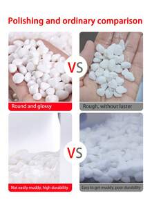 100/200/600/900g 白色鵝卵石 - 0.4-2cm，拋光，適用於花園與居家裝飾、室內植物、花瓶、戶外花盆、水族箱、魚缸及節慶餐桌中心裝飾石 - 彩色 - 查看 4