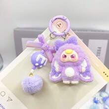 1个可爱卡通3D植绒钥匙扣，装饰吊坠钥匙扣，卡通背包挂饰，汽车钥匙扣，包包挂饰，生日礼物，派对小礼物，朋友礼物，卡通钥匙扣，小吊坠 - 彩色 - 查看 11