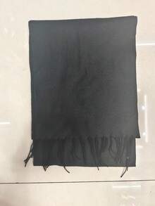 1pc Solid Color Scarf, Unisex Warm Knitted Tassel Long Scarf, Suitable For Spring, Autumn And Winter, Boyfriend Gift, Neck Warmer, Blanket - Black - View 9